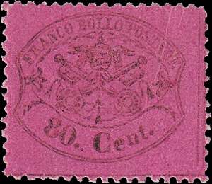 1867 - Fragolone, 80 centesimi rosa ... 