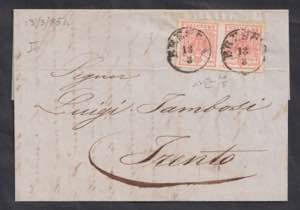 1854 - 15 c. rosa II tipo, n° 5, spl cp or, ... 