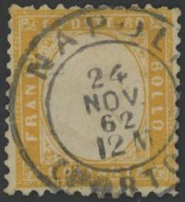 1862 - 80 centesimi giallo arancio, n° 4, ... 