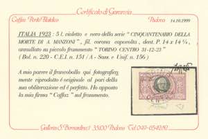1923 - Manzoni 5 lire, n° 156, ... 