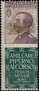 1924 - Piperno 50 c., Pubb n° 13, tl ... 