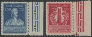 1949 - Volta, n° 611/12, ottima, spl, bdf ... 