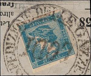 1851 - Mercurio azzurro I tipo, FxG n° 1, ... 