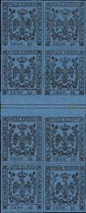 1852 - 40 c. azzurro, n° 6, spettacolare ... 