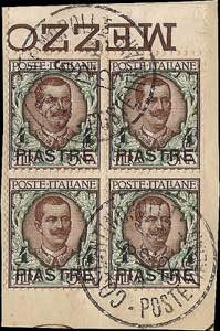 1912 - 4 p. su 1 L., n° 16, in spl quartina ... 