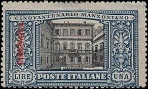 1924 - Manzoni 1 L., n° 15b, con doppia ... 