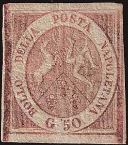 1858 - 50 gr. rosa carminio chiaro, n° 14b, ... 