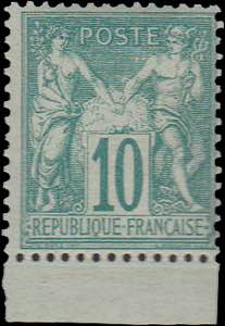 1876 - 10 c. verde I tipo, n° 65, ottimo, ... 