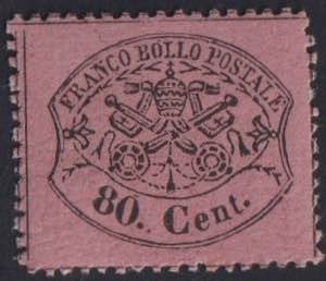 1868 - 80 c. lilla rosso, n° 31, ottimo, ... 