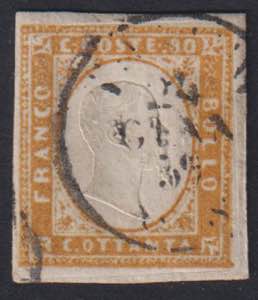 1859 - 80 cent. ocra arancio, n° 17b, ... 