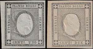 1861 - Sperimentali, Per Stampati, 1 e 2 c., ... 