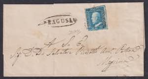 1859 - RAGUSA, ovale pt 12, 2 grana, n° 8, ... 