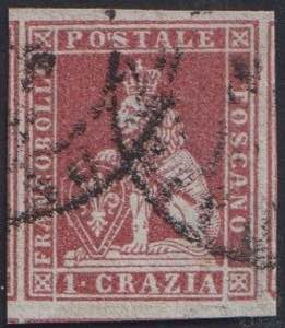 1851 - 1 cr. bruno carminio, n° 4f, ... 