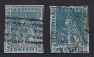 1857 - 2 crazie, n° 13, ottimi, due ... 