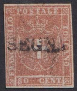 1860 - 80 cent. carnicino, n° 22, ottimo, ... 