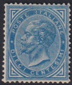 1877 - 10 c. azzurro, n° 27, ... 