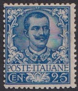 1901 - Floreale 25 c. azzurro, n° 73, ... 