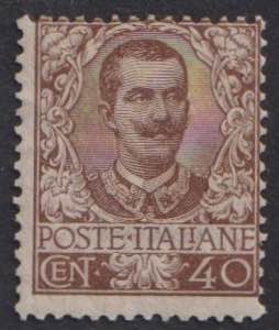 1901 - Floreale 40 c. bruno, n° 74, ottimo, ... 