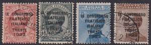 1922 - Congresso Filatelico, n° 123/6, ... 