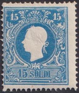 1859 - 15 soldi azzurro, n° 32, ottimo, ... 