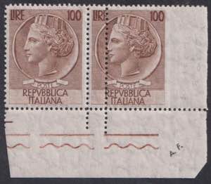 1955 - Turrita grande 100 lire, fil. stelle, ... 