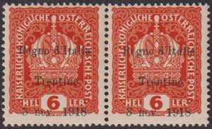 1918 - 6 h. arancio, n° 3, spl cp ... 