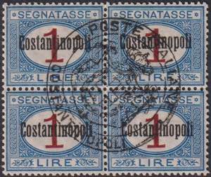 1922 - 1 L., Sx n° 4, in spl quartina ... 