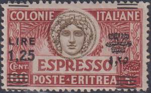 1935 - 1,25 lire su 60 cent., dent. 11, ... 