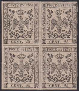 1852 - 25 cent. camoscio chiaro, n° 4, in ... 