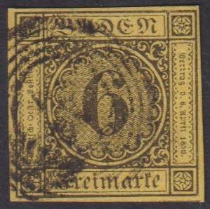 1853/58 - 6 k. giallo, n° 8 (Mi n° 7), ... 