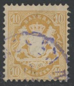 1870 - Stemma 10 k. giallo cromo, n° 28, Mi ... 