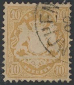 1875 - Stemma 10 k. giallo, n° 34, Mi n° ... 