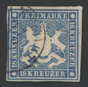 1859 - Stemma 18 Kr. azuurro, n° 15, (Mi ... 