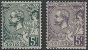 1920 - Alberto I 5 Fr. verde e violetto, n° ... 