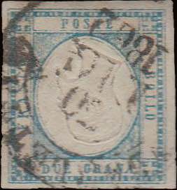 1861 - 2 gr. azzurro chiaro, n° 20f, ... 