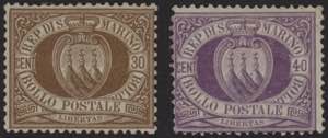 1877 - 30 e 40 cent., n° 6/7, alti valori ... 