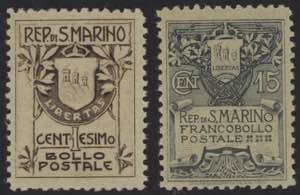 1910 - Stemma fondo giallo, n° 49/50, ... 