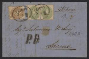 1866 - 3 Kr. verte (cp) + 10 Kr. bistro, n° ... 