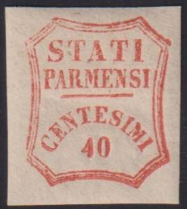 1859 - 40 cent. vermiglio, n° 17, ottimo, ... 