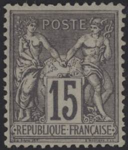 1876 - Sage, 15 cent. II tipo, n° 77, ... 