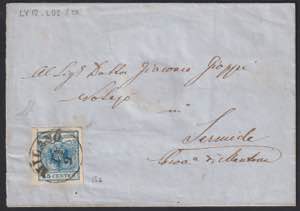 1850 - 45 cent. azzurro vivo III tipo, n° ... 