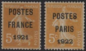 1921/22 - 5 c. , Preobliterati 5 cent.,  ... 