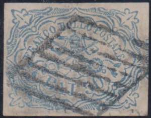 1852 - 50 baj. azzurro, n° 10, ottimo ... 