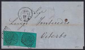 1868 - 5 cent. azzurro verdastro, n° 16, ... 