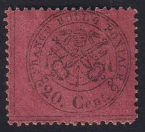 1868 - 20 cent. rosso bruno, n° 27, ottimo, ... 