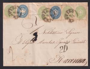 1866 - 3 + 10 soldi,  n° 42 (x4) + 44 ... 