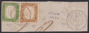 1863 - PIGNA, punti 11 - 5 e 10 cent., n° ... 