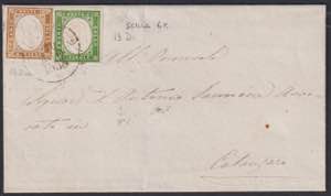 1863 - SCILLA, punti 6 - 5 e 10 cent., n° ... 