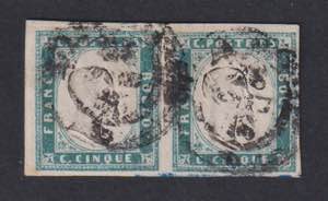1855 - 5 cent. verde smeraldo scuro, n° ... 