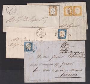 1860/1863 - 4 lettere con annulli ... 